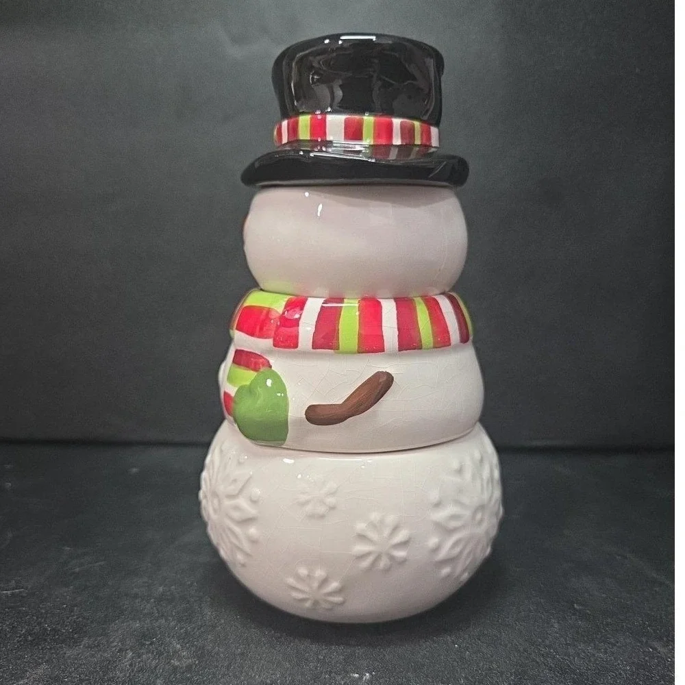 Pier 1 Stacking Snowman Measuring Cups, Four‎ Piece Set, Vintage Christmas Decor
